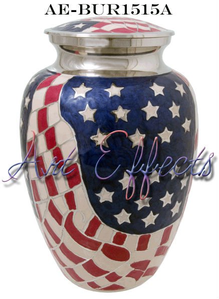 Manufacturers Exporters and Wholesale Suppliers of American Flag Brass Funeral Urn Farrukhabad Uttar Pradesh